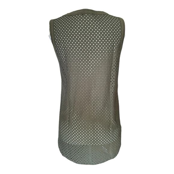 Banana Republic Olive Green Mesh Tank Top Sleeveless Blouse Size S - Picture 2 of 8